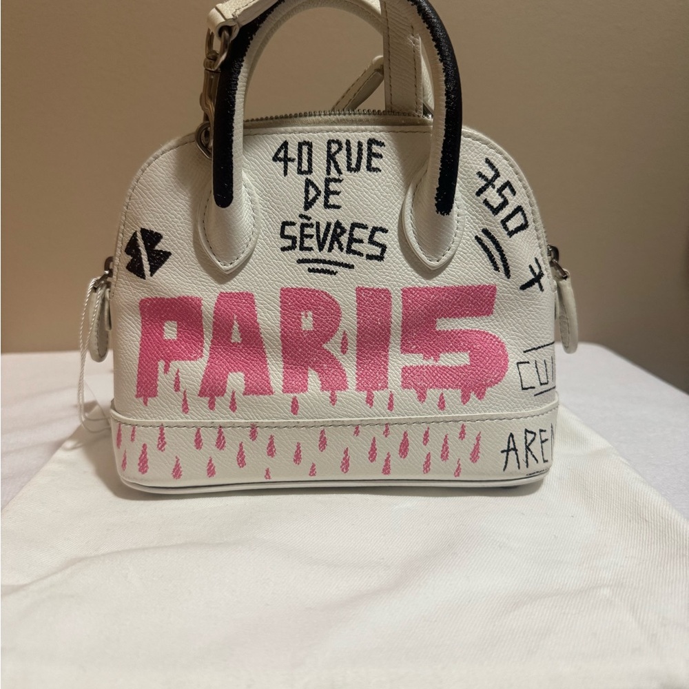 Balenciaga White and Pink Mini Bag with Urban Flair
